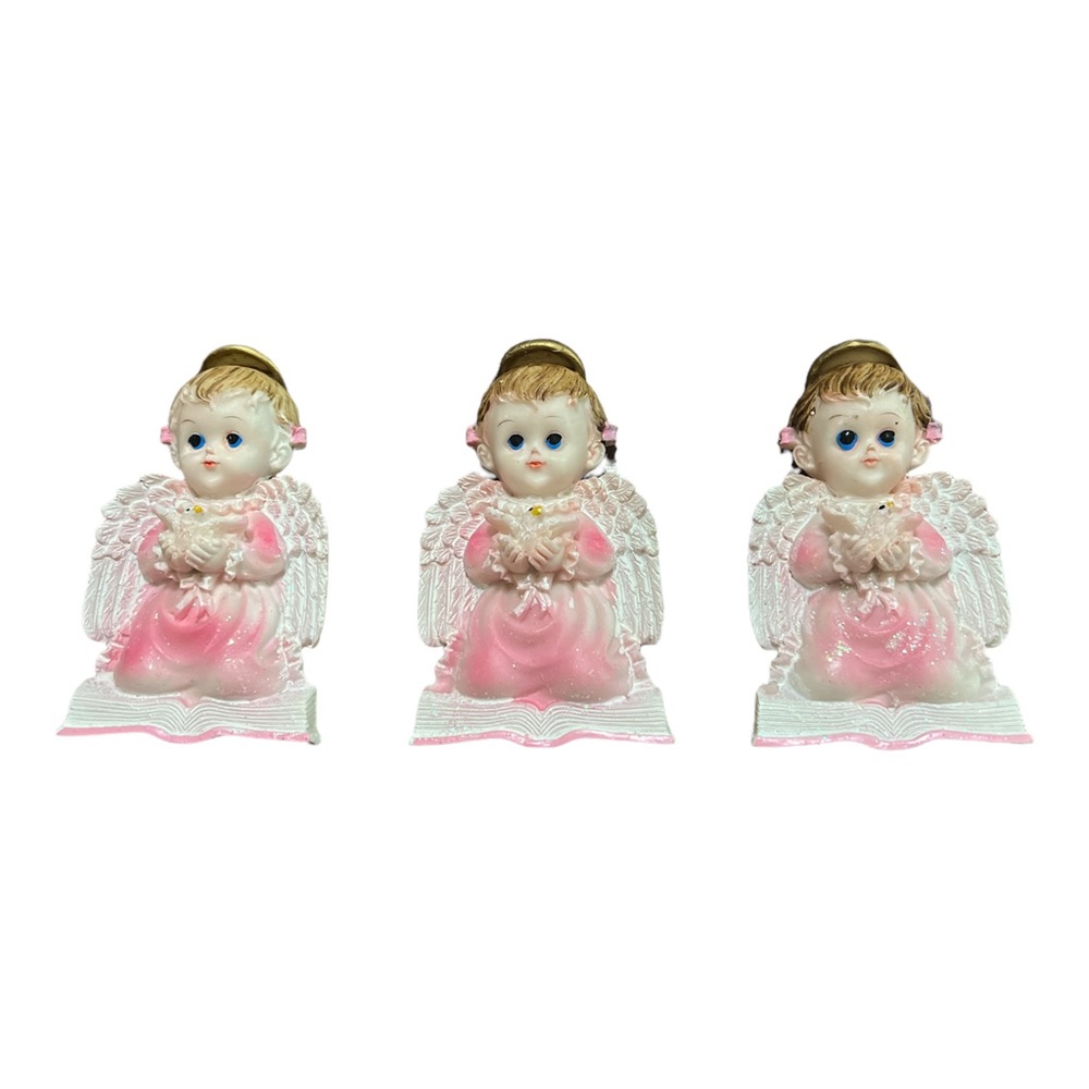 Three‎ Vintage Ceramic Angel Magnets, Vintage Decorative Angels, Deadstock